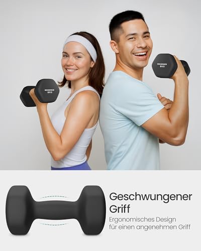 SONGMICS 2 Stück Hexagon Hanteln mit Neoprenbeschichtung für Krafttraining, Fitness, Zuhause – Bild 4