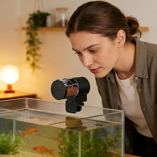 Automatic Fish Feeder for Aquarium - Timer 100ml Smart | Large Capacity Fish Automatic Feeder for Small Tank, Turtle, Shrimp, Home, Apartment, Office, Travel, Vacation, Weekend Feeding Convenience – Bild 5