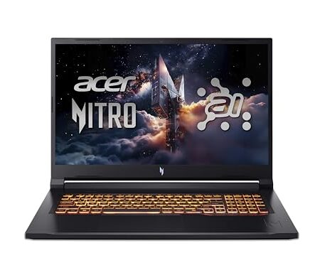 acer Nitro V 17 AI (ANV17-41-R0BS) Gaming Laptop, 17″ FHD IPS 144Hz Display, AMD Ryzen 7 260, 16 GB RAM, 1 TB SSD, NVIDIA GeForce RTX 5060, Windows 11, QWERTZ Tastatur, schwarz