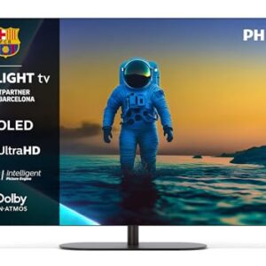 Philips Ambilight 55OLED810 4K OLED Smart TV – 55 Zoll Display mit P5 AI Perfect Picture Engine Ultra HD, Titan OS, Dolby Vision und Atmos Sound – Funktioniert mit Alexa und Google Sprachassistent