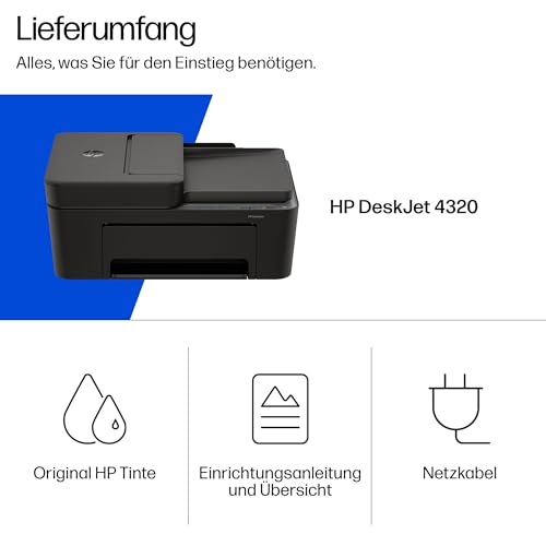HP DeskJet 4320 Multifunktionsdrucker, 3 Monate gratis drucken Instant Ink inklusive, Drucker, Kopierer, Scanner, WLAN, Automatischer Vorlageneinzug – Bild 5