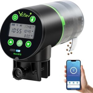 Ycozy WiFi Fischfutter Automat Aquarium, Futterautomat Netzteil mit EU-Stecker & USB-C Kabel Fischfutterspender WLAN Gesteuerter mit APP Automatischer Fischfutterautomat für Aquarium Navi-BTS
