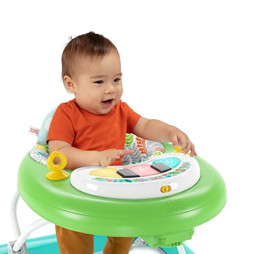 Bright Starts, Tiny Trek 2-in-1 Baby Aktivität Lauflernhilfe mit Spielzeugstation, verstellbarer Höhe und leicht faltbarem Rahmen, Dschungel Ranken Alter 6 Monate+ – Bild 6