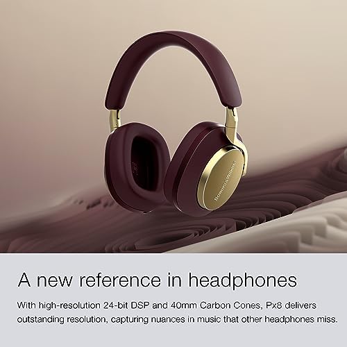 Bowers & Wilkins Px8 Over-Ear-Kopfhörer mit Geräuschunterdrückung, kabellos, Bluetooth 5.0, Schnellladung, 30 Stunden hochauflösende Wiedergabe, integriertes Mikrofon - Beige – Bild 5