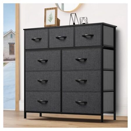 IEDHNGXN Schreibtischstuhl, Make-up-Organizer Storage Dresser Furniture Fabric Tower with 9 Drawers