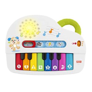 FISHER-PRICE Babys erstes Keyboard – tragbares Spielzeugklavier mit 4 Spielmöglichkeiten, Liedern, Lichtern und Geräuschen, spielerisches Lernen, spricht deutsch, ab 6 Monaten/ 1 Jahr, GFK01