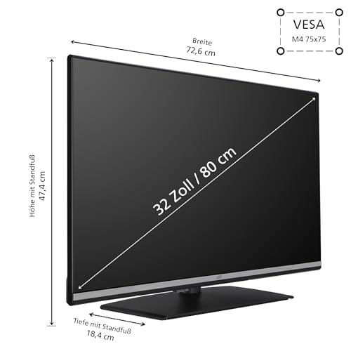 JVC Fernseher 32 Zoll Smart TV VIDAA LT-32VDF5455 Full HD Fernseher, HDR TV mit integriertem Triple-Tuner, LED TV schwarz – Bild 4