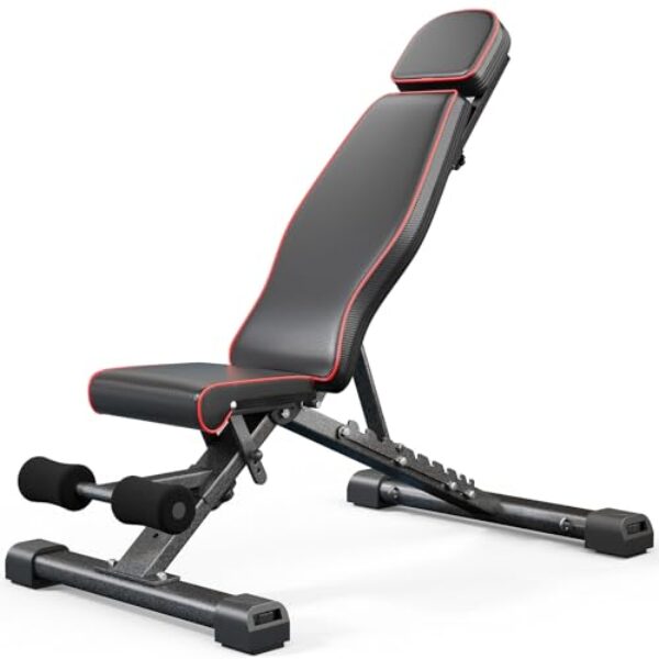YOLEO 400KG Hantelbank Klappbar Für Professionelles Kraftraining,Schrägbank Hantelbank besser geeignet für Profi,Verstellbar 10Fach Rückenlehnen/ 3Fach Sitz&Fußkissenpositionen