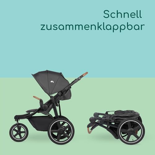 Bebeconfort Cloudy, All-Terrain-Baby Stroller, 0–4 Jahre (max. 22kg), verstellbar, schnell zusammenklappbar, 3 große Kinderwagen Luftreifen, verstellbarer Schieber, geräumiger Korb, Mineral Graphite – Bild 4