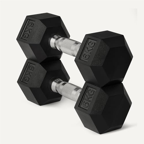 Amazon Basics Rubber Encased Hex Dumbbell Weights Set – Bild 4