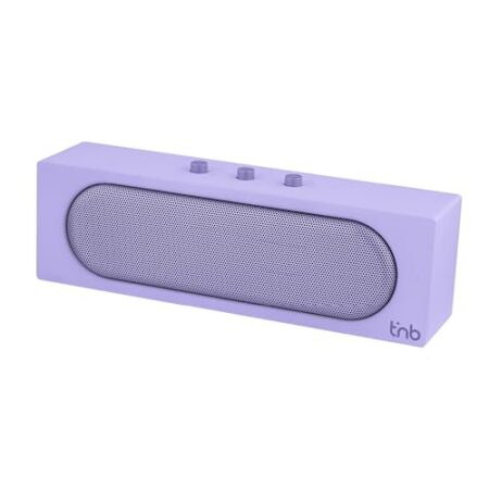 T’nB – Bluetooth-Lautsprecher Rainbow Barre, Bluetooth 5.4, 10 W RMS, 8 Std. Akkulaufzeit, TWS-Stereo, Micro-SD, 3,5-mm-Klinke, FM-Radio, Kompaktformat 24 × 7 cm, 1200-mAh-Akku – Fliederlila