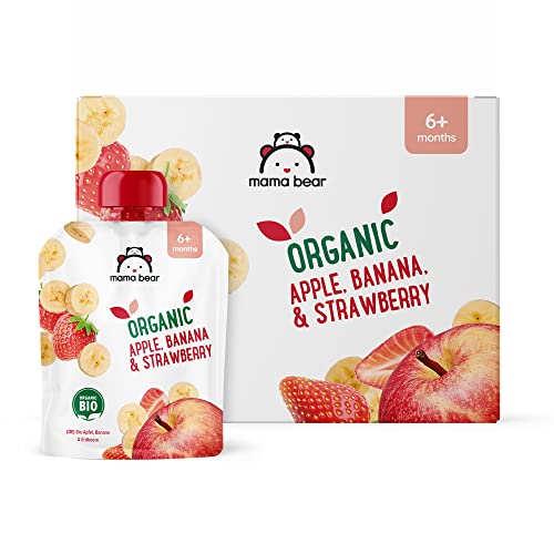 Amazon-Marke: Mama Bear Quetschie Bio Apfel, Banane und Erdbeere, vegetarisch, 90g (6er-Pack) – Bild 5