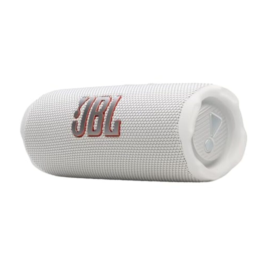 JBL Flip 7, kabelloser tragbarer Bluetooth-Lautsprecher, 16 Stunden Akkulaufzeit, IP68 wasserdicht, Staub- und stoßfest, Pro Sound mit AI Boost, Auracast Multi-Speaker-Verbindung, Weiß