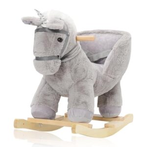 Arkyomi Schaukelpferd ab 6 Monate Schaukeltier Schaukel das Pferd Baby mit Sicherheitsgurte Rocking Horse Geschenk Mädchen Jungs