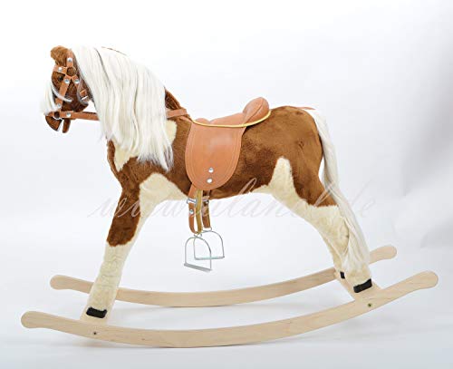 ALANEL Titan Großes Schaukelpferd Handarbeit NEU & OVP (BRAUN) für Kinder bis 7 Jahre, Unisex, Braun, Holz, Schaukelpferd, Kinder
