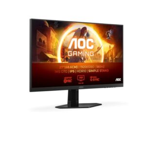 AOC Gaming 27G4XED – 27 Zoll Full HD Monitor, 180 Hz, 1 ms, FreeSync Prem., G-Sync comp., HDR10 (1920×1080, 2X HDMI 2.0, 1x DisplayPort 1.4) schwarz/grau