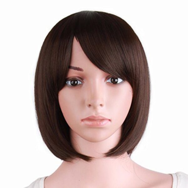 MapofBeauty 12″/30cm Kurze Glatte Haare Weibliche Rollenspiel BOB Perücke (Dunkel Braun)