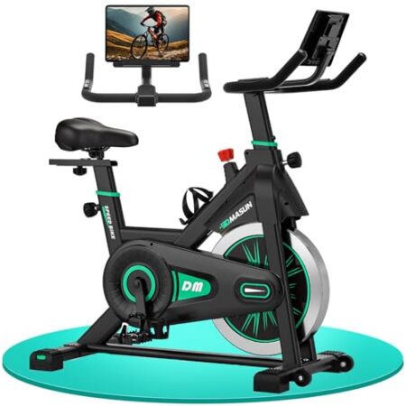 Neu Heimtrainer Fahrrad, DMASUN Hometrainer Fahrrad, Verstellbarer Widerstand, Extra Bequemer Sitz & Sitzbezug, Großer Tablet-Halter, Leises Stabiles Fitnessbike für Zuhause, Bis 160kg Belastbar