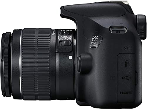 Canon EOS 2000D Spiegelreflexkamera Battery Kit (24,1 MP, DIGIC 4+, 7,5 cm (3,0 Zoll) LCD, Display, Full-HD, WiFi, APS-C CMOS-Sensor) EF-S 18-55mm is II F3.5-5.6 is II + Akku LP-E10, schwarz – Bild 3