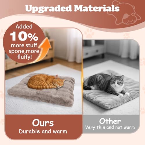 Nobleza Katzenbett Flauschig und Weich, Verdickte Katzendecke für Katzen Waschbar Rutschfestes, Hundebett für Kleine Hunde und Katzen, 50 x 40 x 8 cm, Braun – Bild 6
