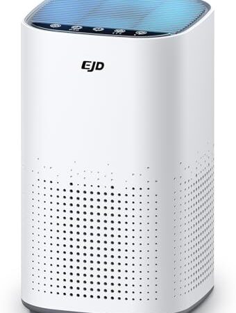 Luftreiniger für große Schlafzimmer bis zu 70 m² mit CADR 223 m³/h, leiser H13 HEPA-Luftreiniger mit 15 dB Schlafmodus, 3-in-1-Filter entfernt 99,97% Pollen, Staub, Tierhaare, Gerüche (Weiß)