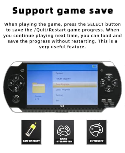 JXD 4,3 Zoll Handheld-Spielkonsole X6 mit Unterstützung für Mehrere Simulatoren Retro-Videospielkonsole MP3/4/E-Book TV-Ausgang Tragbares Spielgerät Spielstände – Bild 4