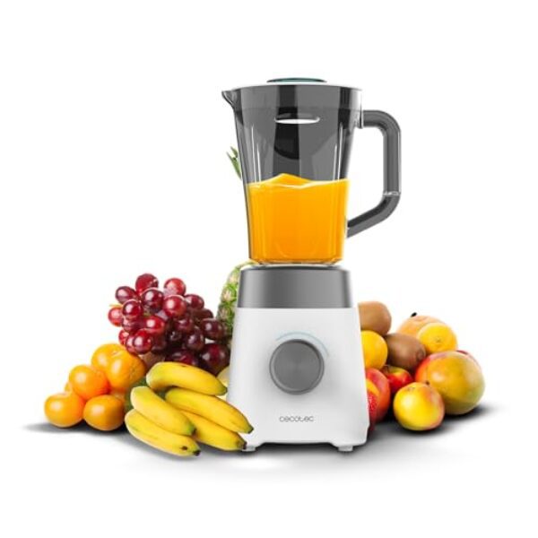 Cecotec Standmixer Power Black Titanium 1300Max W. 1300 W, 2 Geschwindigkeiten, Messer 4 Klingen mit schwarzer Titanbeschichtung, 1,5 L Krug, Zerkleinern und Pulverisieren, Ice-Crush