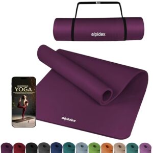 ALPIDEX Yogamatte Extra Dick 1,5 cm Gymnastikmatte 3 Größen E-Book rutschfest Phthalatfrei Fitness Matte Turnen Pilates Sport Physio HIIT Yoga Trainingsmatte Isomatte