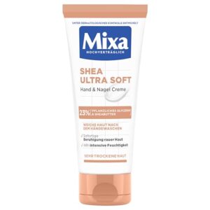 Mixa Shea Ultra Soft Hand & Nagelcreme – pflegender Handbalsam für trockene, rissige und raue Hände, Schutz & intensive Pflege mit Glycerin und Sheabutter, 100 ml
