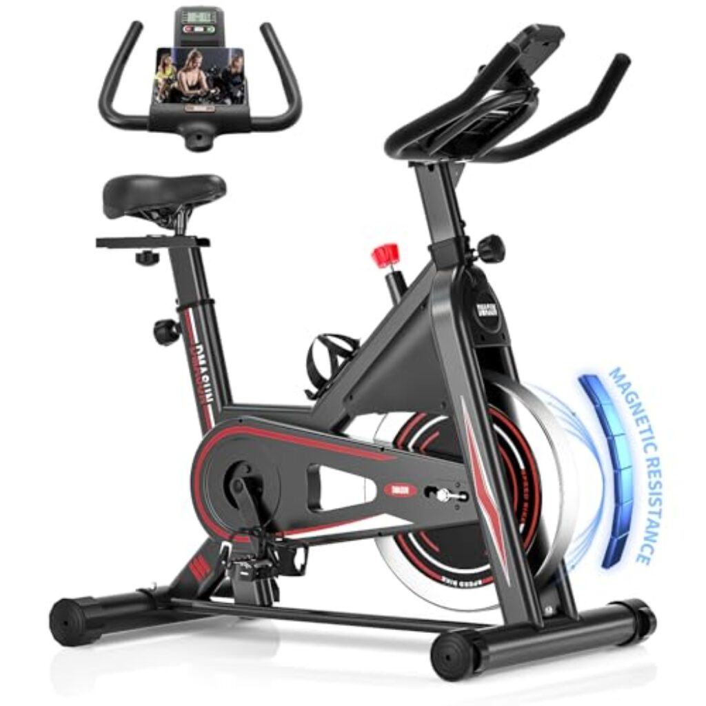 [Aktualisiert] Heimtrainer Fahrrad, DMASUN Ergometer Hometrainer Fahrrad mit Einstellbarem Magnetischem Widerstand, Kardio Training Indoor Cycling Bike Höhenverstellbar, Fitness...