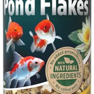 Tetra Pond Flakes – Fischfutter-Flocken für kleinere und junge Teichfische, für eine abwechslungsreiche und ausgewogene Ernährung, 1 L Dose