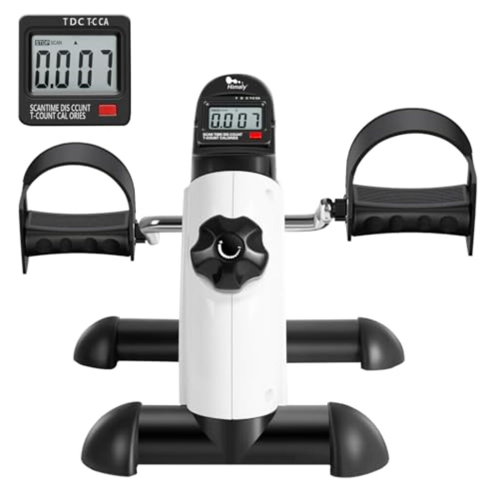 Himaly Mini Exercise Bike Portable Pedal Exerciser Gym Fitness Leg Arm Training Adjustable Resistance with LCD Display for Women and Men