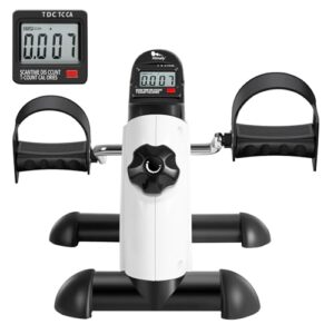 Himaly Mini Exercise Bike Portable Pedal Exerciser Gym Fitness Leg Arm Training Adjustable Resistance with LCD Display for Women and Men