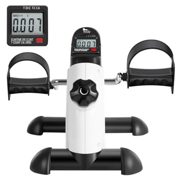 Himaly Mini Exercise Bike Portable Pedal Exerciser Gym Fitness Leg Arm Training Adjustable Resistance with LCD Display for Women and Men
