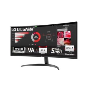 LG, 34 Zoll, UltraWide, 1800R Curved QHD Monitor, 3440 x 1440, 34WR50QK-B.AEU, 21:9, 5ms GtG, 100 Hz, HDR10, 99% sRGB, PBP-Modus, OnScreen Control, AMD FreeSync – Schwarz