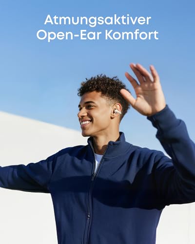 soundcore C50i by Anker, Open-Ear Kopfhörer, Clip-On Earbuds, Ultra-bequem, Open-Ring Design, 12mm Treiber für kraftvollen Bass, klare Anrufe mit KI, KI-Echtzeit-Übersetzung, fester Halt, Hi-Res, IP55 – Bild 4