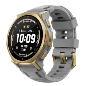 Amazfit T-Rex 3 Pro Outdoor Smartwatch 44 mm Saphir-AMOLED, Taschenlampe, Titanlünette, Dual-Band GPS, Offline-Karten, bis zu 17 Tage Akku, 10 ATM, 180+ Sportmodi, Android & iPhone, Arktisches Gold