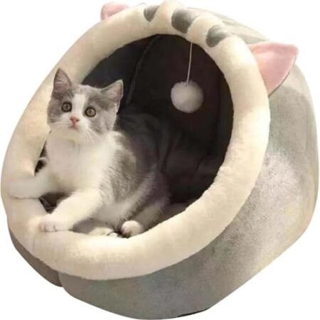 Sobeta Katzenhöhle | Katzenhaus | Katzenbett | Katzen Höhle | Katzenhaus Höhle | Katzenbett Für Indoor Katzen | Katzenhöhle Katzen Haus | Weiches Katzenhaus Gemütliches Zelt Katzennest Bett Katzenhaus