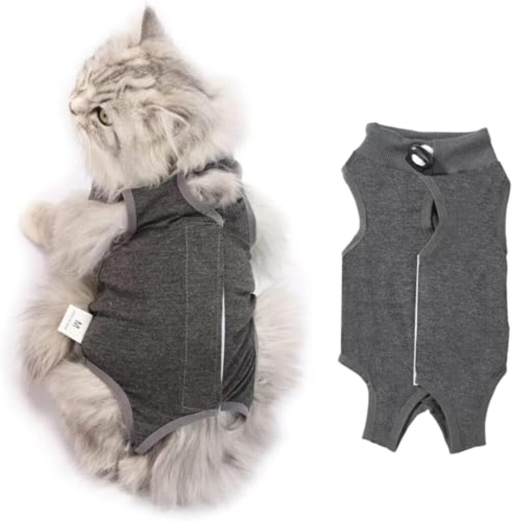 Katze Chirurgie Erholungsanzug, Katzenbody Nach Op, Kastration Haustier-medizinisches chirurgisches Hemd Operationsgenesungsanzüge, Cat Onesie für Anti Lecken, Verstellbare Größen