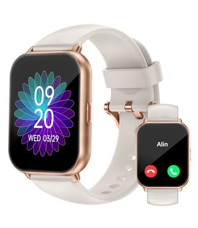 RUIMEN Smartwatch mit Telefonfunktion,Smartwatch für Damen Herren HD-Touch Screen Fitnessuhr mit SpO2-Überwachung Pulsuhr Schlafmonitor Schrittzähler Uhr Multi Trainingsmodi für...