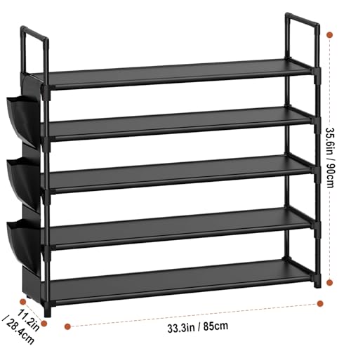 OYREL Schuhregal 5 Ebenen Schuhständer Schuhorganizer für 20-25 Paar Schuhe Platzsparend & Stabil Schuhschrank für Eingangsbereich, Kleiderschrank und Garage – Bild 4