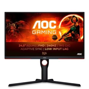 AOC Gaming 25G3ZM – 25 Zoll Full HD Monitor, 240 Hz, 0.5 ms MPRT, FreeSync Premium (1920×1080, HDMI, DisplayPort, USB Hub) schwarz/rot