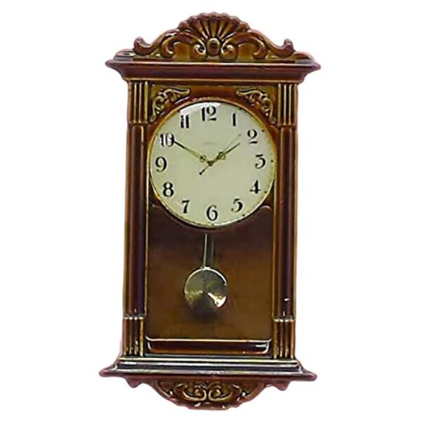 predolo 1/12 Dollhouse Pendulum Clock Simulation Pretend Play Decor für Kinderspielzeug