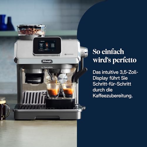 De’Longhi La Specialista Touch - Perfetto Siebträgermaschine Espressomaschine mit Mahlwerk, 10 Getränke, Cold Brew, automatische und manuelle Milchaufschäumung, Touchscreen, Metall (EC9455.M) – Bild 3