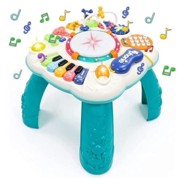 Spielzeug Ab 1 Jahr – Baby Spielzeug 6 in 1 Spieltisch Kinderspielzeug ab 1 2 Jahre 9 Monate Weihnachten Geschenke Ostergeschenke ab 1 Jahr Kinder Mädchen Jungen Spiel Baby Dj Pult Musikspielzeug