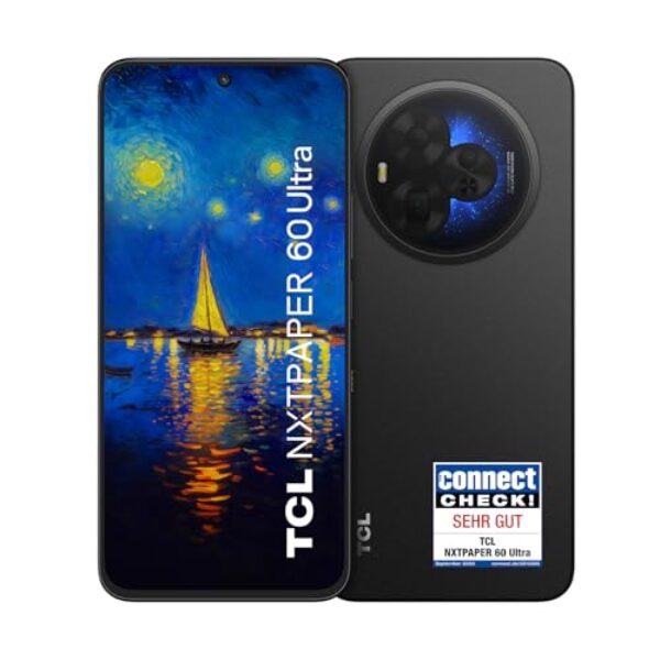 TCL NXTPAPER 60 Ultra 5G Android-Smartphone, 7,2 Zoll FHD+ 120 Hz NXTPAPER Display, 12 GB RAM + 256 GB ROM, Smartphone mit Augenschutz, papierähnliches Display, 5000-mAh-Akku, Nebula Black