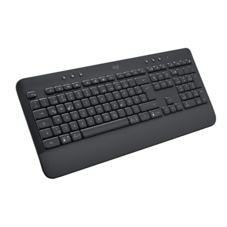 Logitech Signature K650 Comfort kabellose Tastatur mit Handballenauflage, BLE Bluetooth/Logi Bolt USB-Empfänger, Soft-Touch-Tastatur, Numpad, PC/Windows/Mac, Deutsches QWERTZ - ...