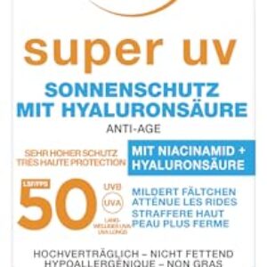 Garnier Anti-Aging Sonnencreme mit LSF 50, Sonnenschutz mit Hyaluron und Vitamin B gegen Falten und Trockenheit, Ambre Solaire, 1 x 50 ml