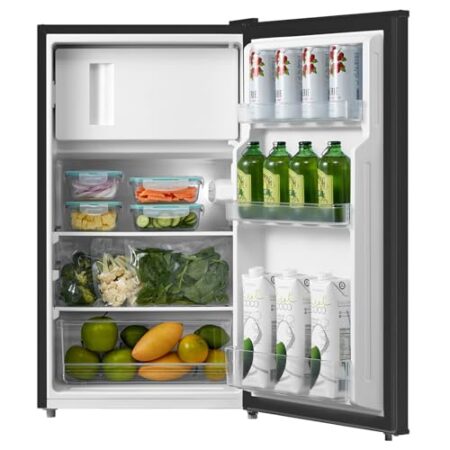 Comfee RCD80DK3(E) Kühlschrank mit Gefrierfach/ 80L Kleiner Kühlschrank/mit 12 L Gefrierfach/ -18 °C bis -8 °C/ 4-Sterne-Gefrierschrank-Bewertung/Inverter-Kompressor/Einstellbare Temperaturregelung