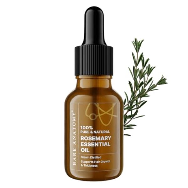 Bare Anatomy 100% Pure & Natural Rosemary Essential Oil for Hair Growth & Thickness | Helps with Dandruff, Hair fall, Dry & Dull Skin | AYUSH Certified | Suitable for Men & Women | 15ml